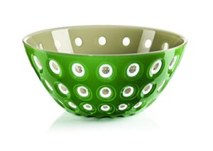 guzzini le murrine bowl Ø25, white/moss green. made in italy using exclusive three-color technology