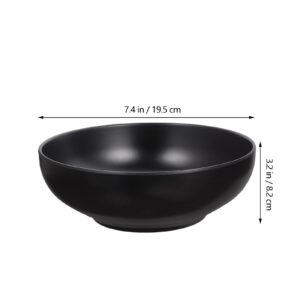 UPKOCH Plastic Utensils Ramen Bowl Melamine Noodle Bowls: 2Pcs Large Soup Bowls Food Serving Bowls for Cereal Salad Soup Pho Ramen Dessert Rice Noodle Pasta Black Plastic Cutlery