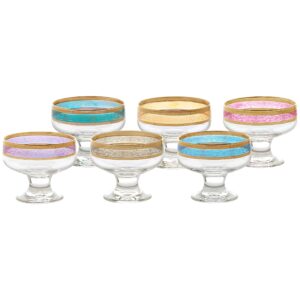 lorren home trends pedestal melania collection bowls, set of 6, multicolored