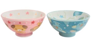 mino ware japanese pair kids rice bowl dog & koala set made in japan (japan import) mig004