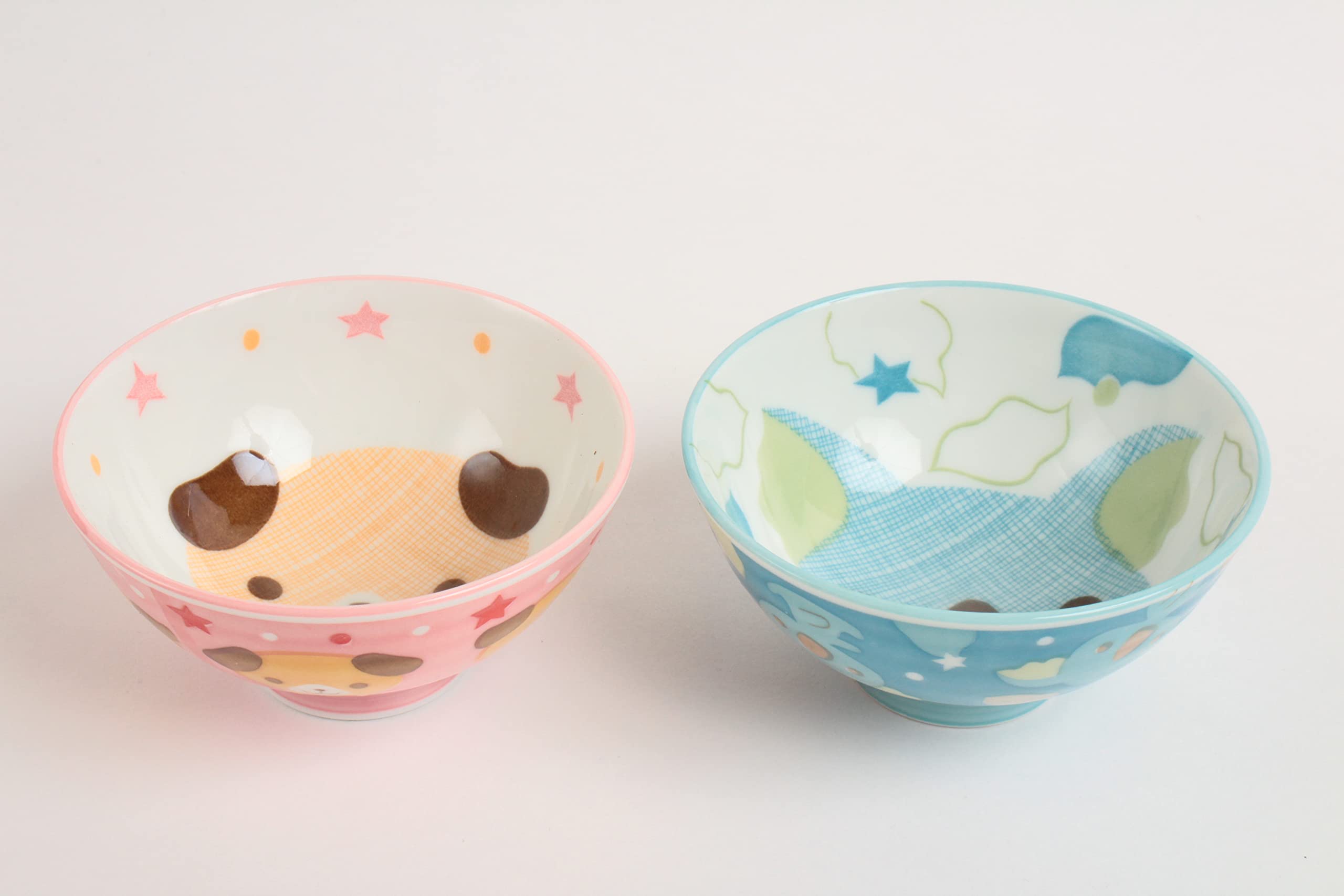 Mino ware Japanese Pair Kids Rice Bowl Dog & Koala Set made in Japan (Japan Import) MIG004