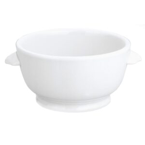 pillivuyt, classic white porcelain french onion soup bowl, with ears, imported from france, oven to microwave to table