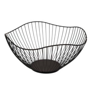 CurcKua Fruit Basket Metal Bowl Iron Wire Snack Storage Vegetable Holder Wave Shape for Kitchen Countertop.