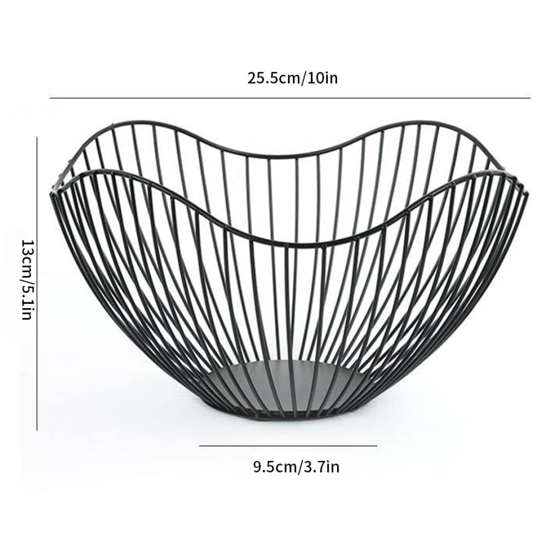 CurcKua Fruit Basket Metal Bowl Iron Wire Snack Storage Vegetable Holder Wave Shape for Kitchen Countertop.