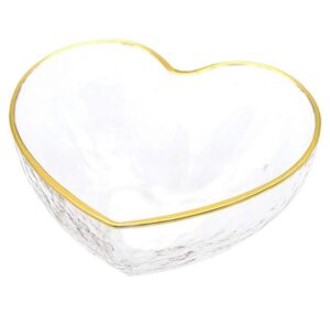 phnom penh glass bowl dessert bird's nest salad bowl fruit plate creative transparent heart shape breakfast bowl (15.5 oz)