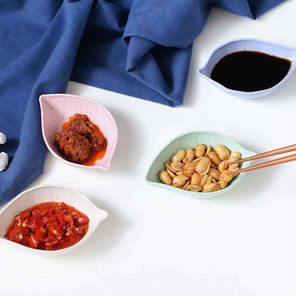 Bowl Set Small Bowls Cereal Bowl Ceramic Bowl ZHANGDONG16PCS Sauce Dishes Leaves Shaped Seasoning Dishes Mini Appetizer Plates Dipping Saucers Bowl for Restaurant Hotel Home7.13