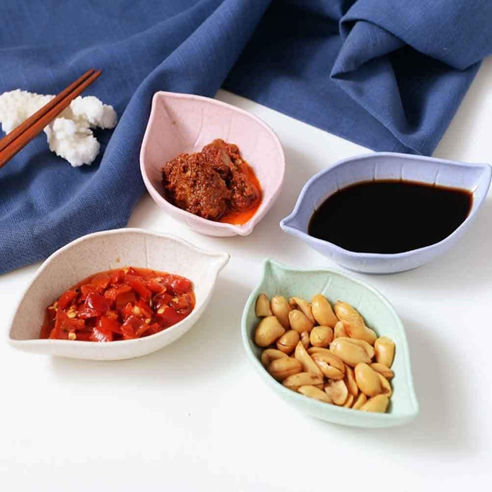 Bowl Set Small Bowls Cereal Bowl Ceramic Bowl ZHANGDONG16PCS Sauce Dishes Leaves Shaped Seasoning Dishes Mini Appetizer Plates Dipping Saucers Bowl for Restaurant Hotel Home7.13