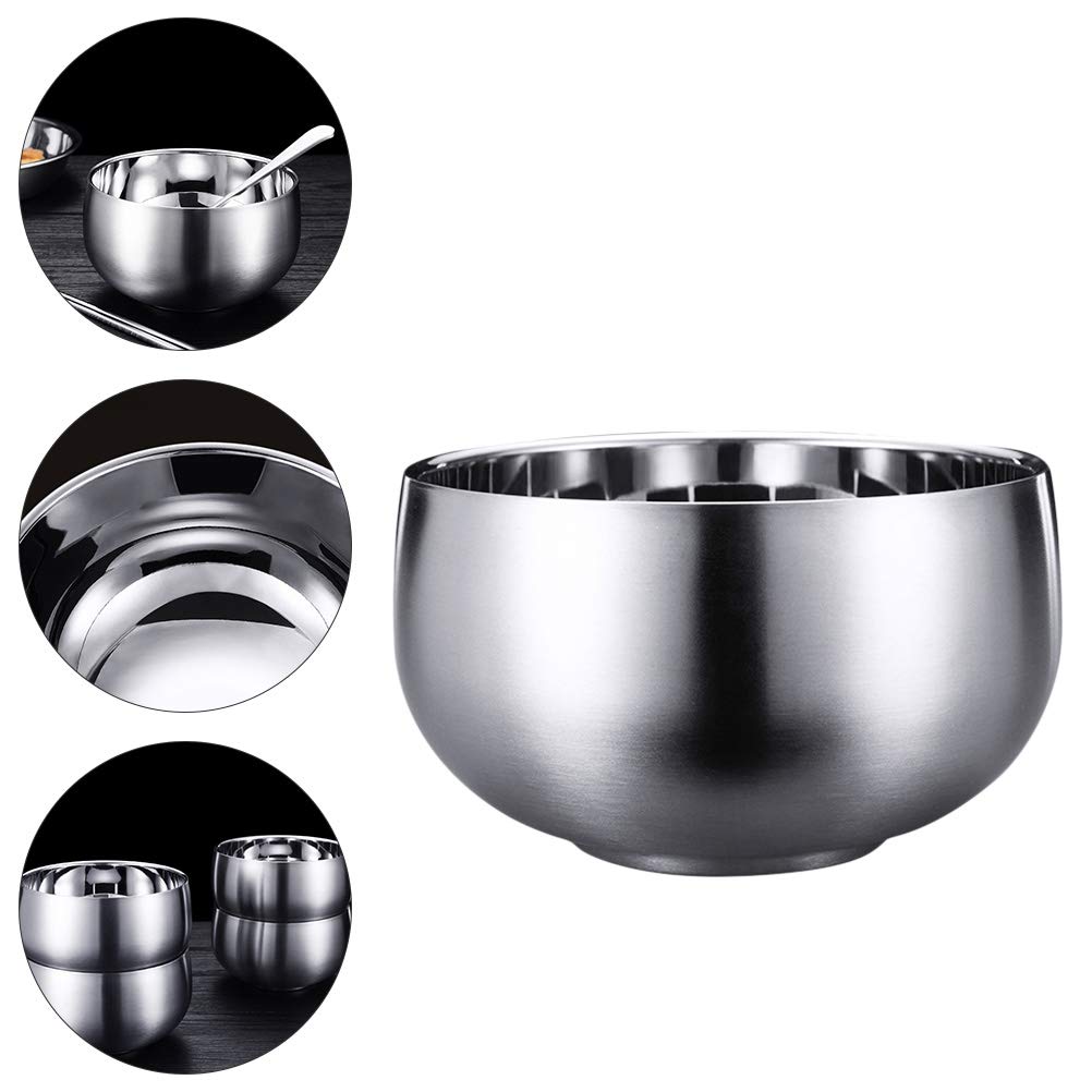 1pc Stainless Steel Bowl Cereal Bowls Soup Bowl Kids Mixing Bowls Rice Bowl Salad Bowls Stainless Steel Mixing Bowls Food Bowl Metal 316 Stainless Steel Child Bowl