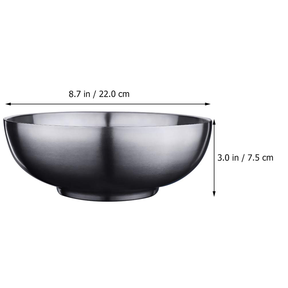 Cabilock 1pc Stainless Steel Bowl Ice Big Bowls for Eating Cereal Bowl Soba Bowls Metal Cooking Bowls Ramen Bowl Food Serving Bowl Stainless Steel Prep Bowls Salad Bowls Mix Salad Plate