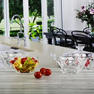 Circleware Living Spaces Set of Glass Bowls, Set of 6, Glassware for Fruits, Salad, Punch, Beverage, Ice Cream, Dessert, Food and Best Décor Gifts, 8oz, Clear