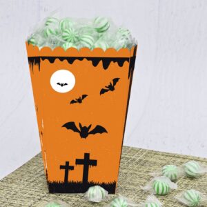 Goroar Cute Classic Haunted House Pumpkin Halloween Popcorn Boxes, Set of 12, Halloween Party Favor Popcorn Treat Boxes