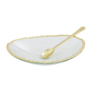 mud pie gold glass dip bowl set, 7.5" x 1.75"