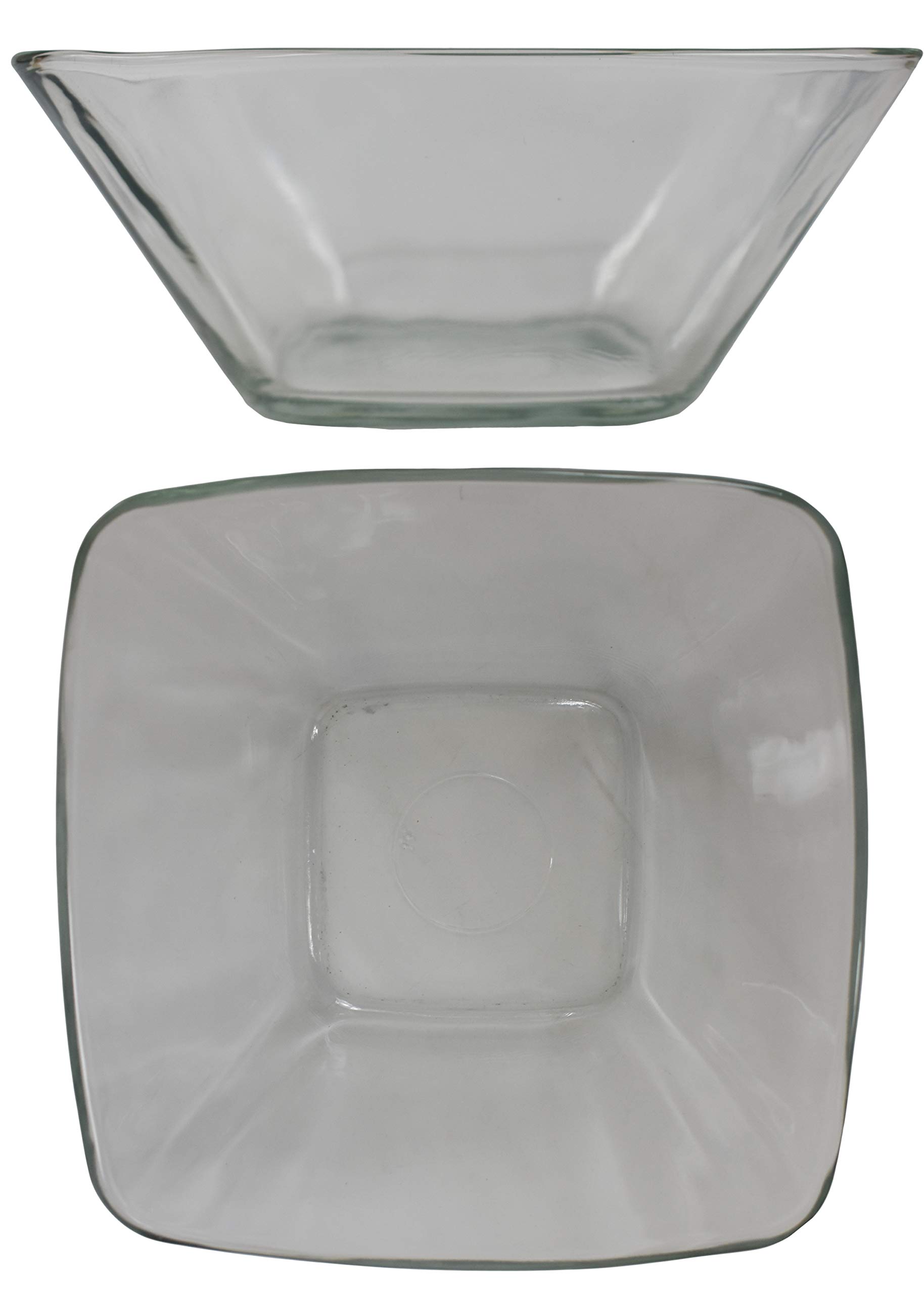 Set of 2 Epure Elegant Glass Bowls 8.125" x 8.125" x 3.125" Beautiful 63 OZ Bowls - Thick Quality Glass - An Elegant Glass Bowl Set Perfect for any Occasion! (2)