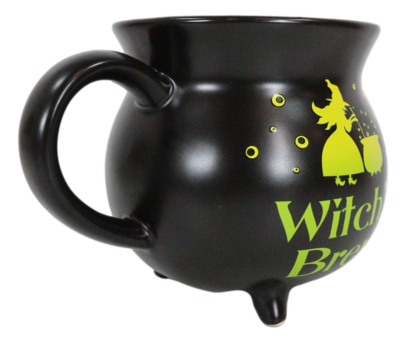 Ebros Wicca Witch's Brew Alchemy And Magic Potion Reduction Fired Porcelain Cauldron Shaped Bowl Or Large Mug 32oz With Handle Hot Cocoa Coffee Tea Cereal Soup Mugs Bowls Occult Witchcraft