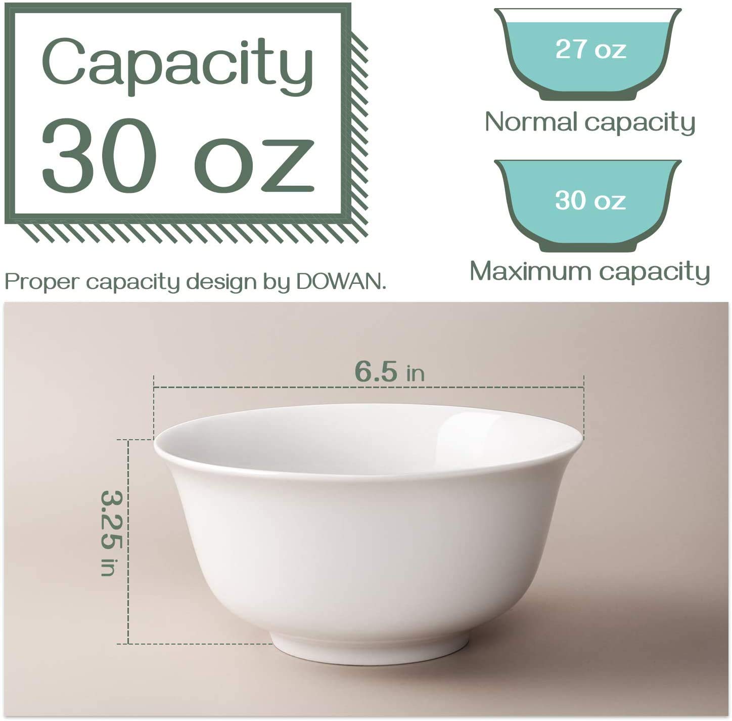 DOWAN Cereal Bowls Including 20 Ounces and 30 Ounces