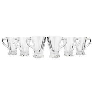 plantica collection modern crystal hand-crafted decorative tea cup set - tea cup 5oz, set of 6,
