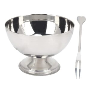 pssopp dessert bowls with forks stainless steel milkshake cup short‑footed medium snack dish multipurpose and easy to clean for ice cream fruit