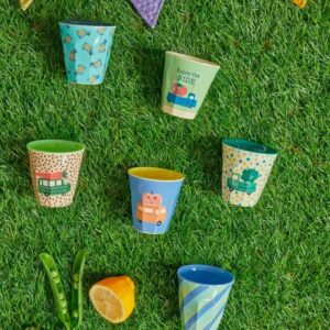 Rice By Rice - Kids Car Designs | 6 piece cups set, BPA Free, Reusable, Lightweight, Food safe