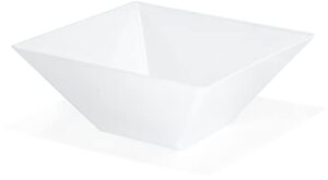 red co. 8.5” x 8.5” square 2 quart reusable tapered fruit  serving bowl, set of 4 - white