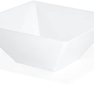 Red Co. 8.5” x 8.5” Square 2 Quart Reusable Tapered Fruit  Serving Bowl, Set of 4 - White