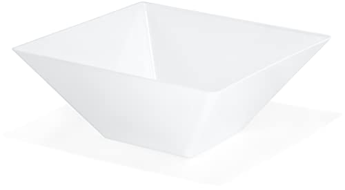 Red Co. 8.5” x 8.5” Square 2 Quart Reusable Tapered Fruit  Serving Bowl, Set of 4 - White