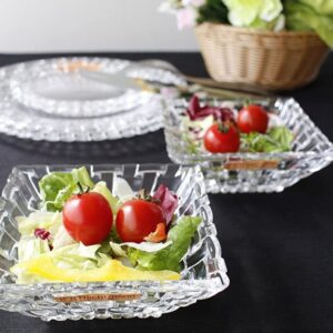 Nachtmann Bossa Nova Collection Square Dip Bowls, Set of 2, Clear Crystal Glass, Serving Dish for Sauce, Salsa, Ice Cream, and Dips, Giftable, 7.8 Inch, Clear, Dishwasher Safe