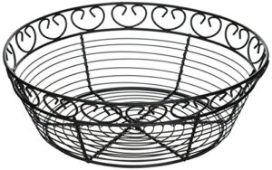 winco wire fruit basket, 10-inch by 3-inch, black