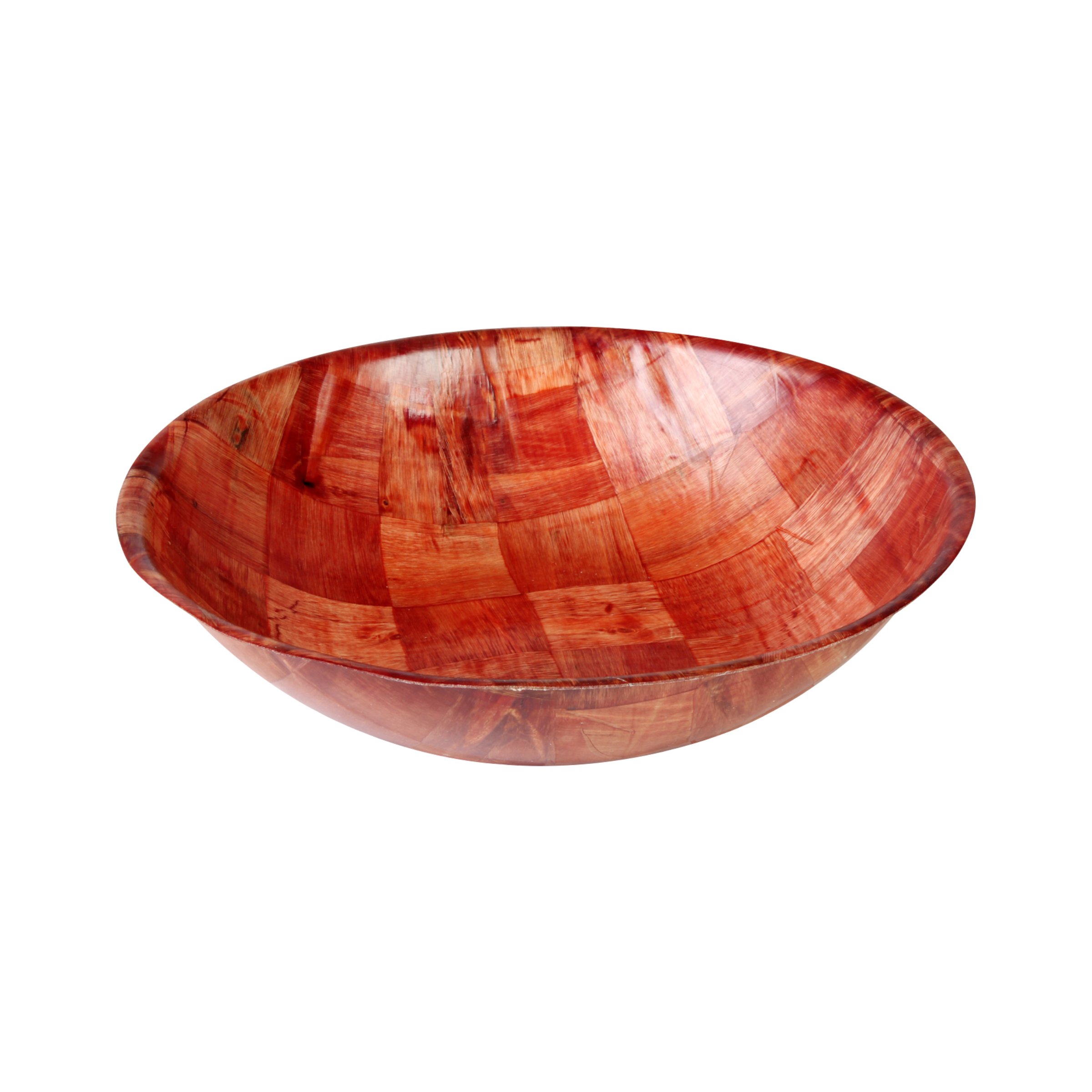 Thunder Group 14" x 3.5" woven wood bowl, comes in dozen