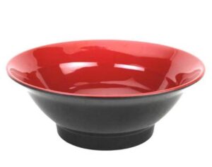 japanbargain, udon bowl japanese ramen noodle pho wonton soup bowl black and red color 8 inch diameter commercial grade for restaurant or home, red/black
