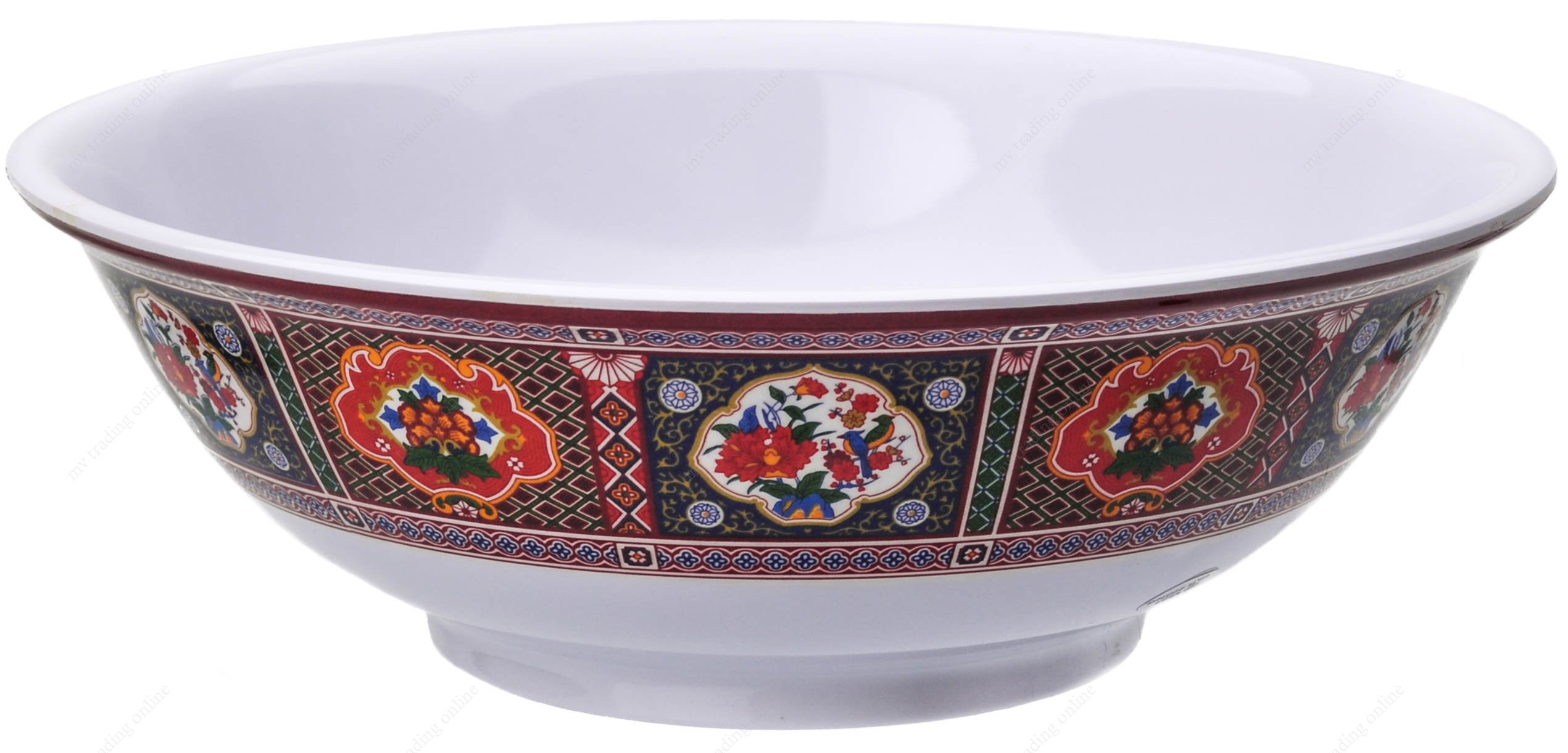 Melamine Oriental Pho Noodle Soup Bowl, 70 Ounce, Peacock Design, Set of 2