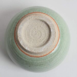 Mino ware Japanese Pottery Large Bowl Mint Green Stripe Crackled (Matcha/Rice) made in Japan (Japan Import) MSB010