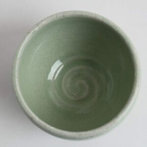 Mino ware Japanese Pottery Large Bowl Mint Green Stripe Crackled (Matcha/Rice) made in Japan (Japan Import) MSB010