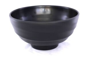 lucky star melamine round bowls ramen pho noodle soup wonton soup rice bowl, 4-1/2" dia. x 2-1/4” h (capacity: 10 oz), black, swirl shaped (96, 4-1/2" dia. x 2-1/4” h)