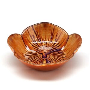 red pomegranate side set/4 pansy 6" copper purple bowls