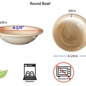 Z-Moments Western Melamine Fruit Bowl Monkey Bowl 3.5-Ounce, 4-1/4" dia. White or Tan NSF (96, Tan)