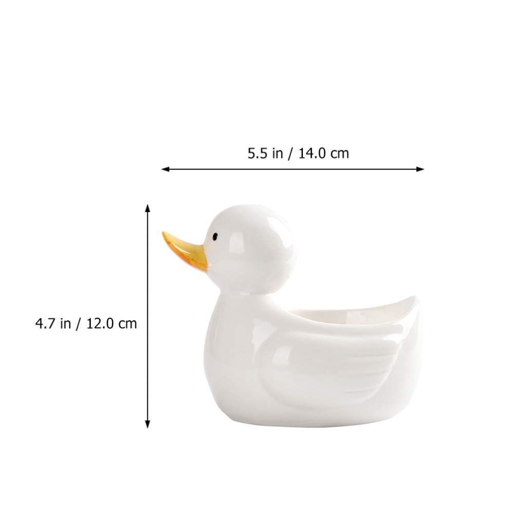 Hemoton Fruit Snacks Duck Shaped Dessert Bowl Ceramic Breakfast Bowl Snack Sushi Storage Bowl Mixing Bowls Soup Bowl Ramen Bowl for Cereal Salad Soup Pho Dessert Rice Appetizer Serving Tray