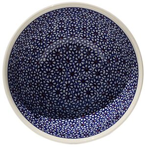 Polish Pottery Bowl 7 Inch From Zaklady Ceramiczne Boleslawiec #849-120 Traditional Pattern, Height: 3" Diameter: 7"