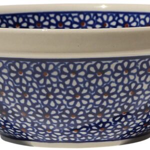 Polish Pottery Bowl 7 Inch From Zaklady Ceramiczne Boleslawiec #849-120 Traditional Pattern, Height: 3" Diameter: 7"