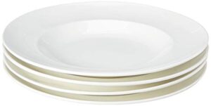 fortessa fortaluxe vitrified china dinnerware, accents 10-inch rim pasta bowl, 11-ounce, set of 4