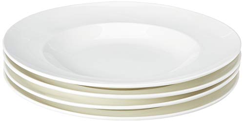 Fortessa Fortaluxe Vitrified China Dinnerware, Accents 10-Inch Rim Pasta Bowl, 11-Ounce, Set of 4