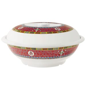 g.e.t. kt-070-l, longevity collection, white 94 oz., 11" melamine bowls with lids (pack of 12)