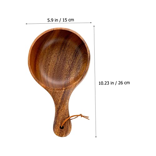 Holibanna 2pcs Wooden Instant Noodle Bowl Wooden Fruit Bowls Small Milk Container Spoon Rest for Kitchen Counter Wooden Appetizer Plate Salad Container Porridge Acacia Dessert Bowl