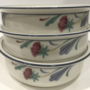 LENOX POPPIES ON BLUE SOUP/CEREAL BOWLS