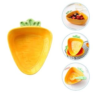 BESTonZON Easter Fruit Bowl Ceramic Candy Dish Carrot Shape Bowl Easter Salad Bowl Appetizer Plates Snack Nut Bowl Dessert Bowl Yogurt Bowl Serving Plate for Easter Spring Party Decor