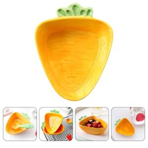 BESTonZON Easter Fruit Bowl Ceramic Candy Dish Carrot Shape Bowl Easter Salad Bowl Appetizer Plates Snack Nut Bowl Dessert Bowl Yogurt Bowl Serving Plate for Easter Spring Party Decor