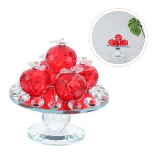 Veemoon Crystal Fruit Plate Glass Fruit Bowl Desktop Decor Home Décor Fruit Tabletop Centerpiece Art Glass Apples Craft Glass Fruit Status Crystal Fruit Tray Crystal Fruit Tray Adornment