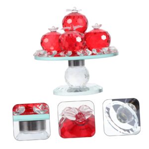 Veemoon Crystal Fruit Plate Glass Fruit Bowl Desktop Decor Home Décor Fruit Tabletop Centerpiece Art Glass Apples Craft Glass Fruit Status Crystal Fruit Tray Crystal Fruit Tray Adornment