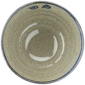 Hasami Ware 83970 Rice Bowl, Large, Hand Owl, Blue