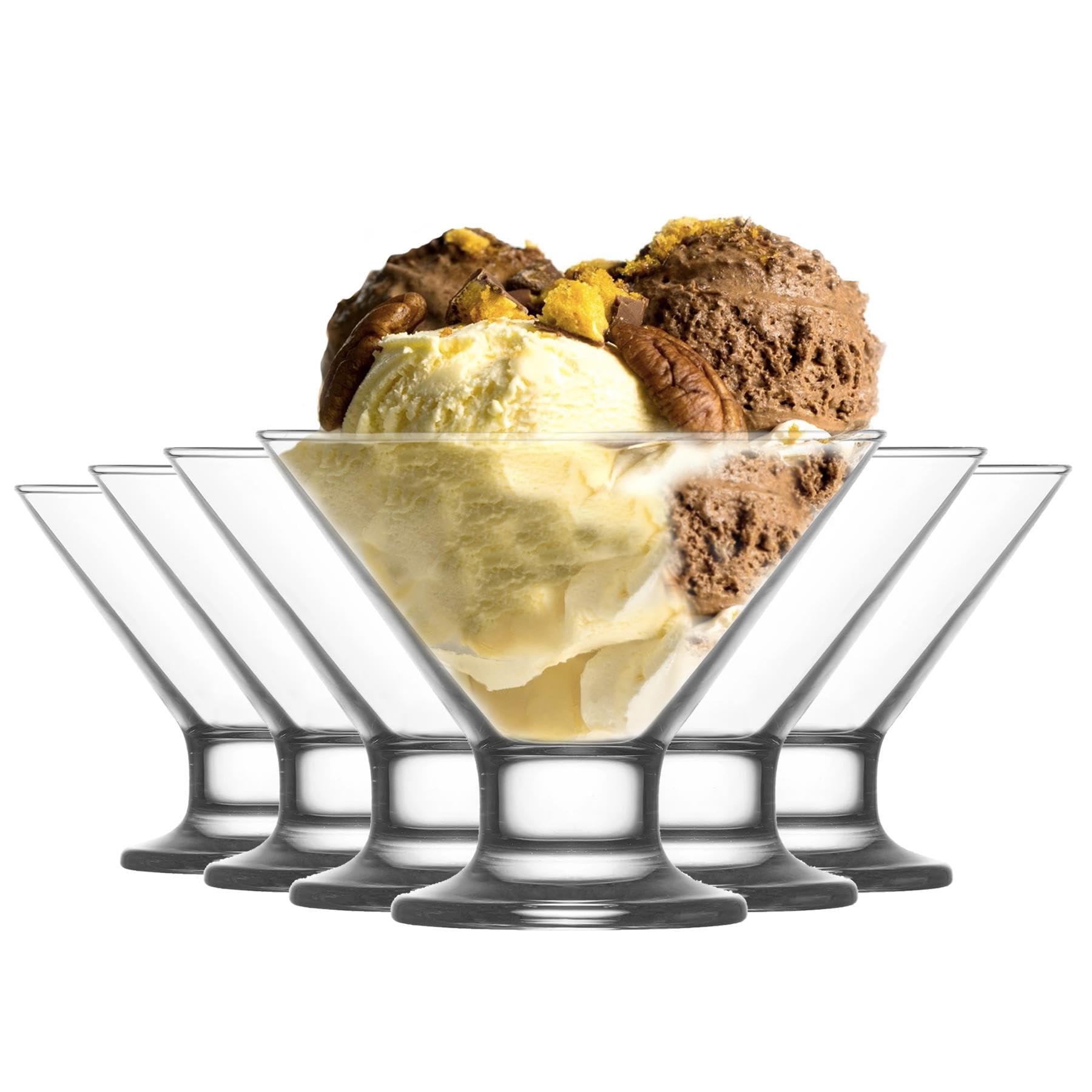 Crema LAV Glass Ice Cream Dessert Bowl - 165ml - Pack of 6 Serving Bowls Ice Cream Cups