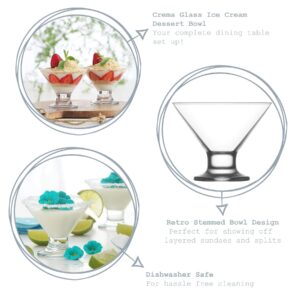 Crema LAV Glass Ice Cream Dessert Bowl - 165ml - Pack of 6 Serving Bowls Ice Cream Cups